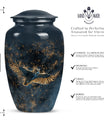  owl urn in abstract design, includes velvet pouch 