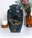  owl urn in abstract design, includes velvet pouch 