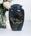  owl urn in abstract design, includes velvet pouch 