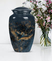  owl urn in abstract design, includes velvet pouch 