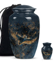  owl urn in abstract design, includes velvet pouch 