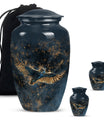  owl urn in abstract design, includes velvet pouch 