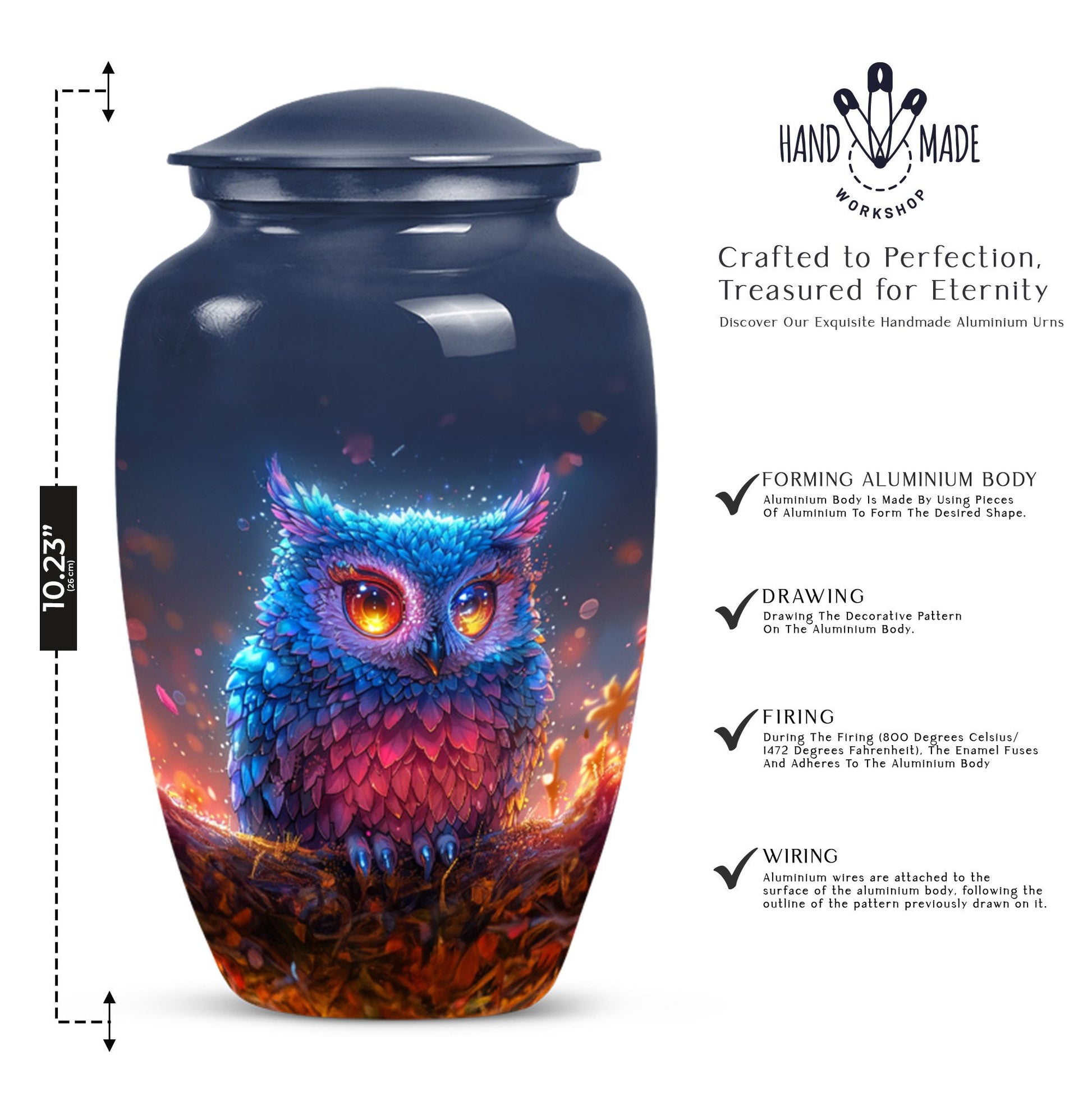 Classic 10 inch owl urn for adult