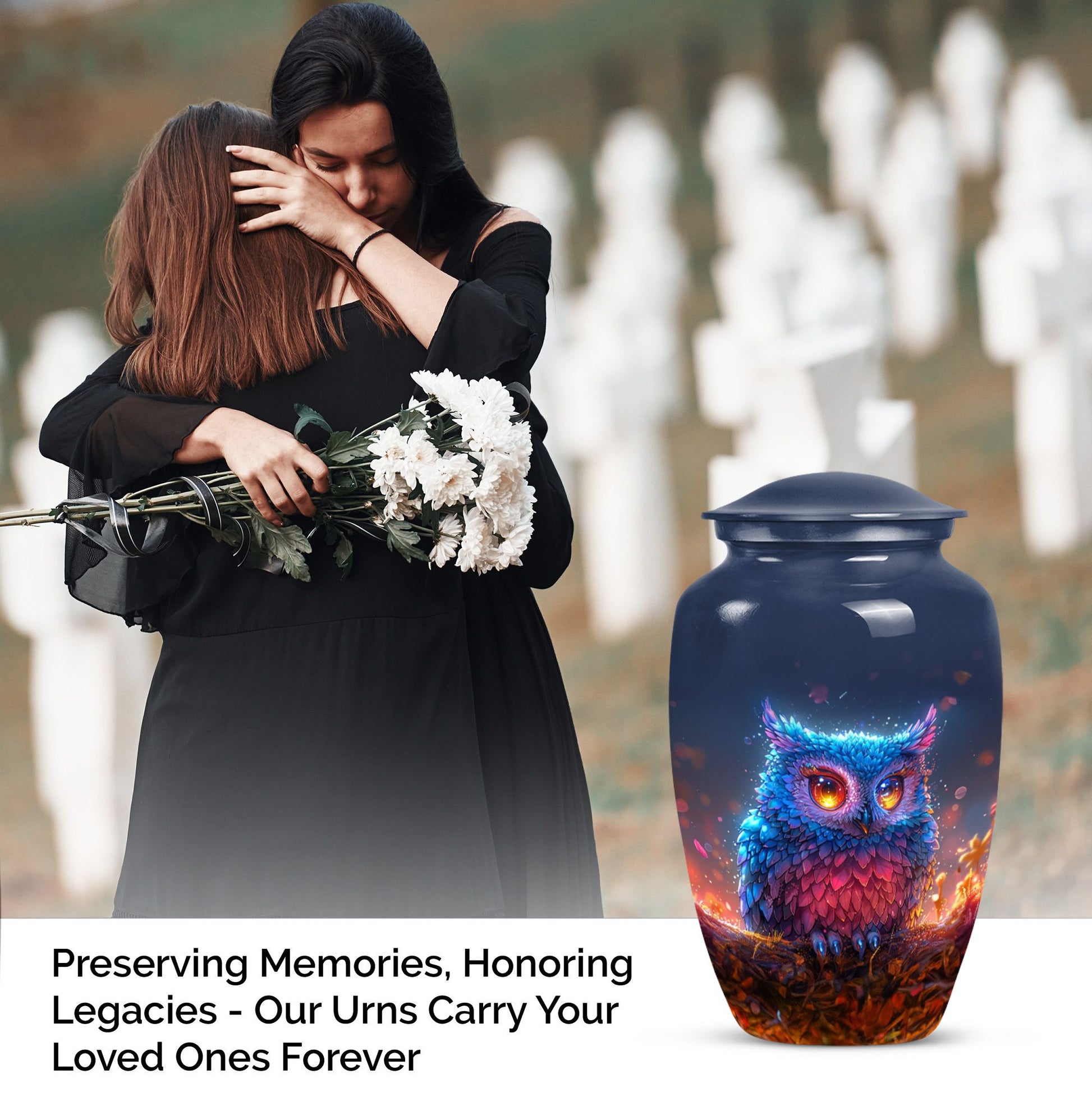 Classic 10 inch owl urn for adult