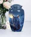 10 inch classic owl urn made of aluminium,.