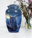 10 inch classic owl urn made of aluminium,.