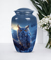 10 inch classic owl urn made of aluminium,.