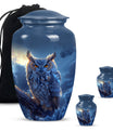 10 inch classic owl urn made of aluminium,.