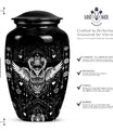 Classic 10-inch owl urn for cremation, aluminum-made 