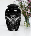 Classic 10-inch owl urn for cremation, aluminum-made 