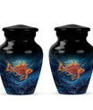 10-inch classic fish urn for dad with abstract design.