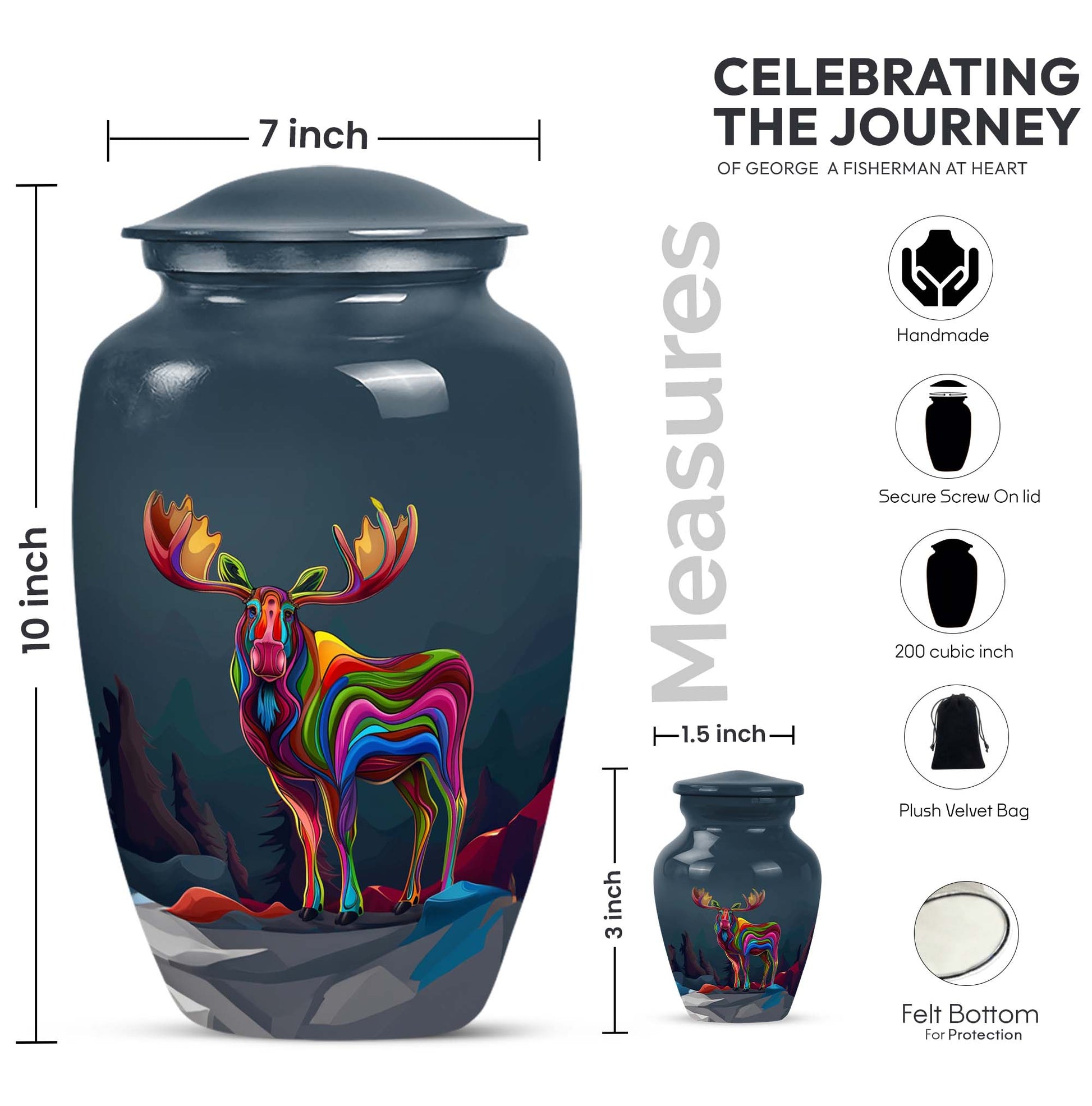 moose walking urn for ashes.