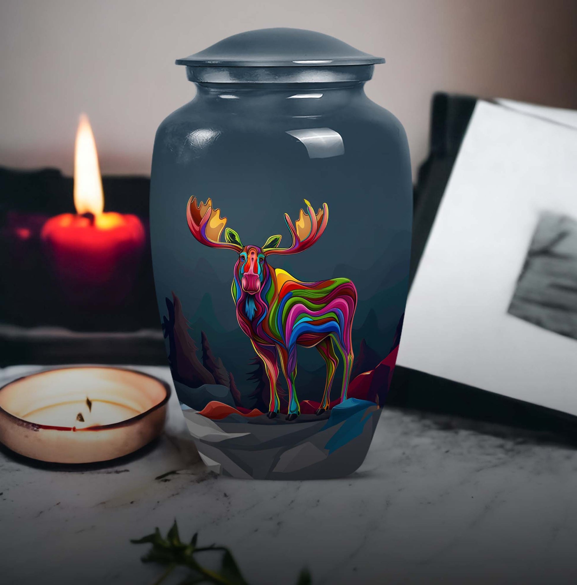 moose walking urn for ashes.