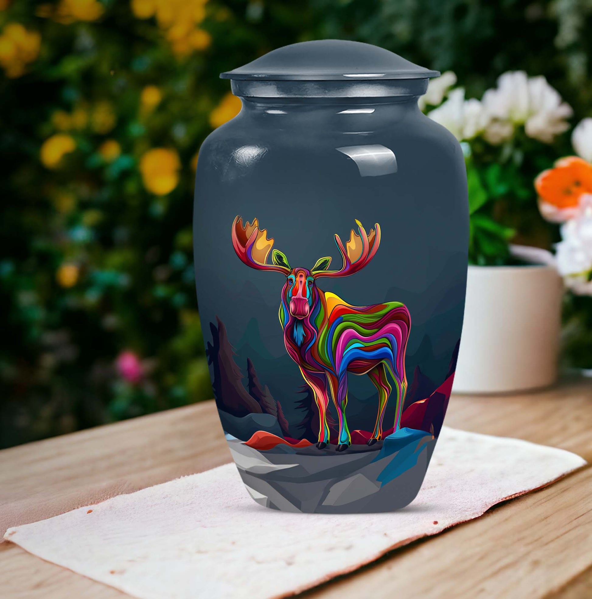 moose walking urn for ashes.