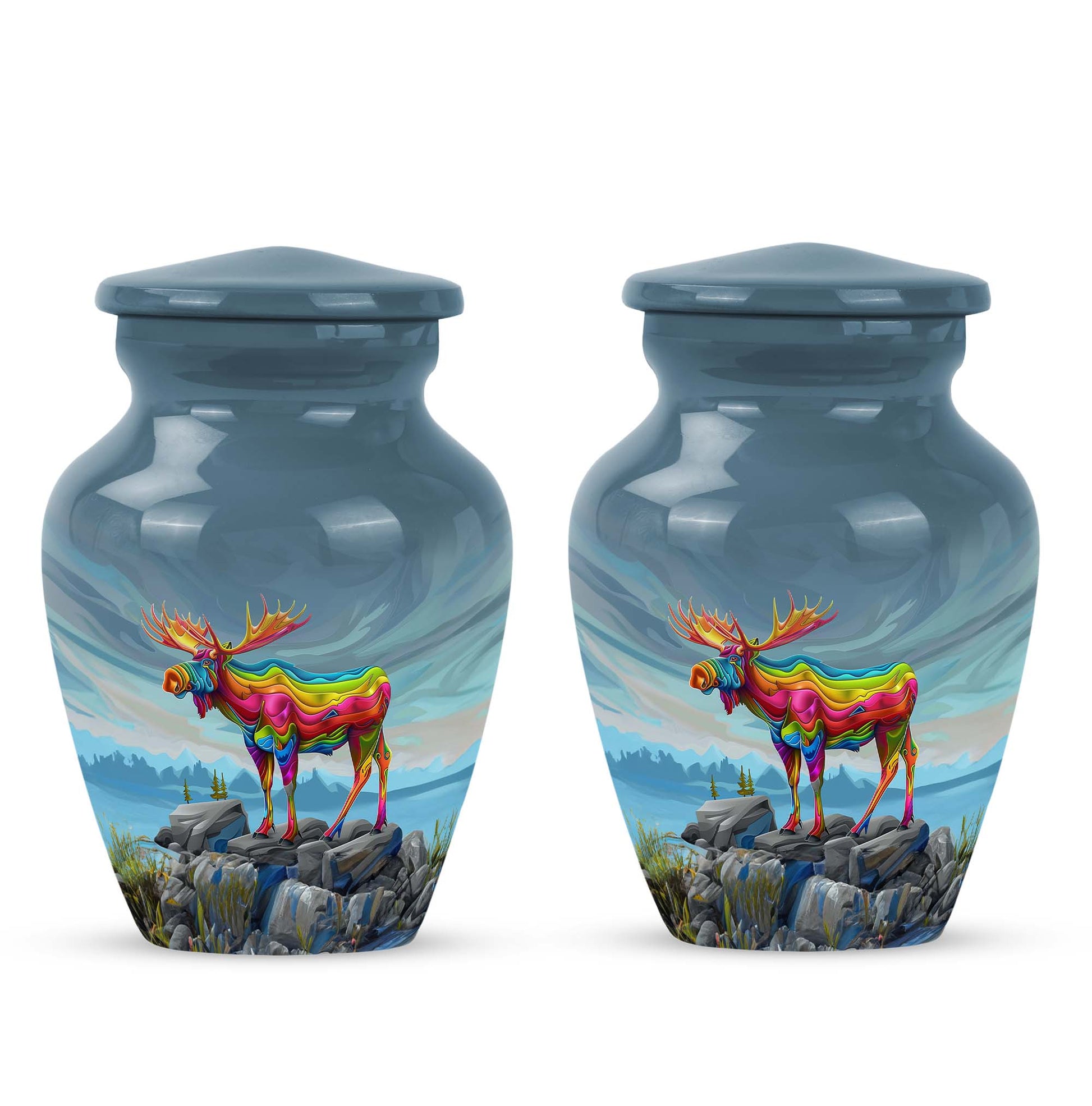 Classic 10-inch moose walking urn.