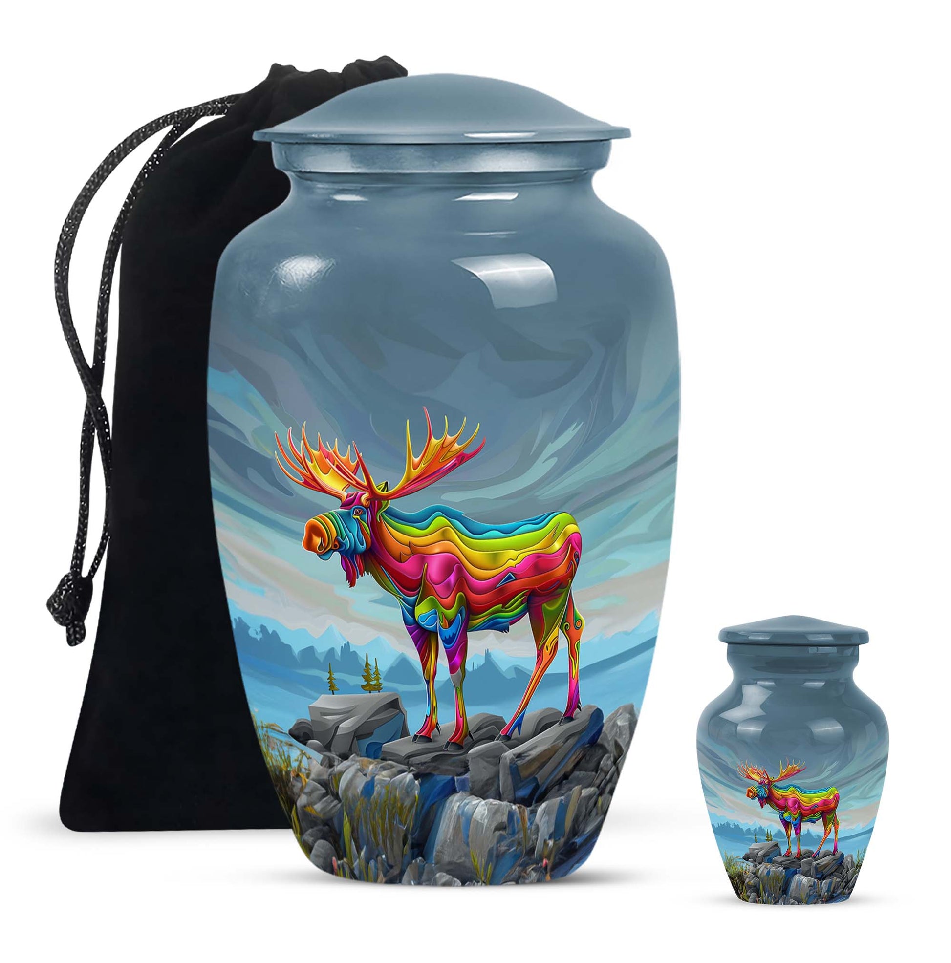 Classic 10-inch moose walking urn.