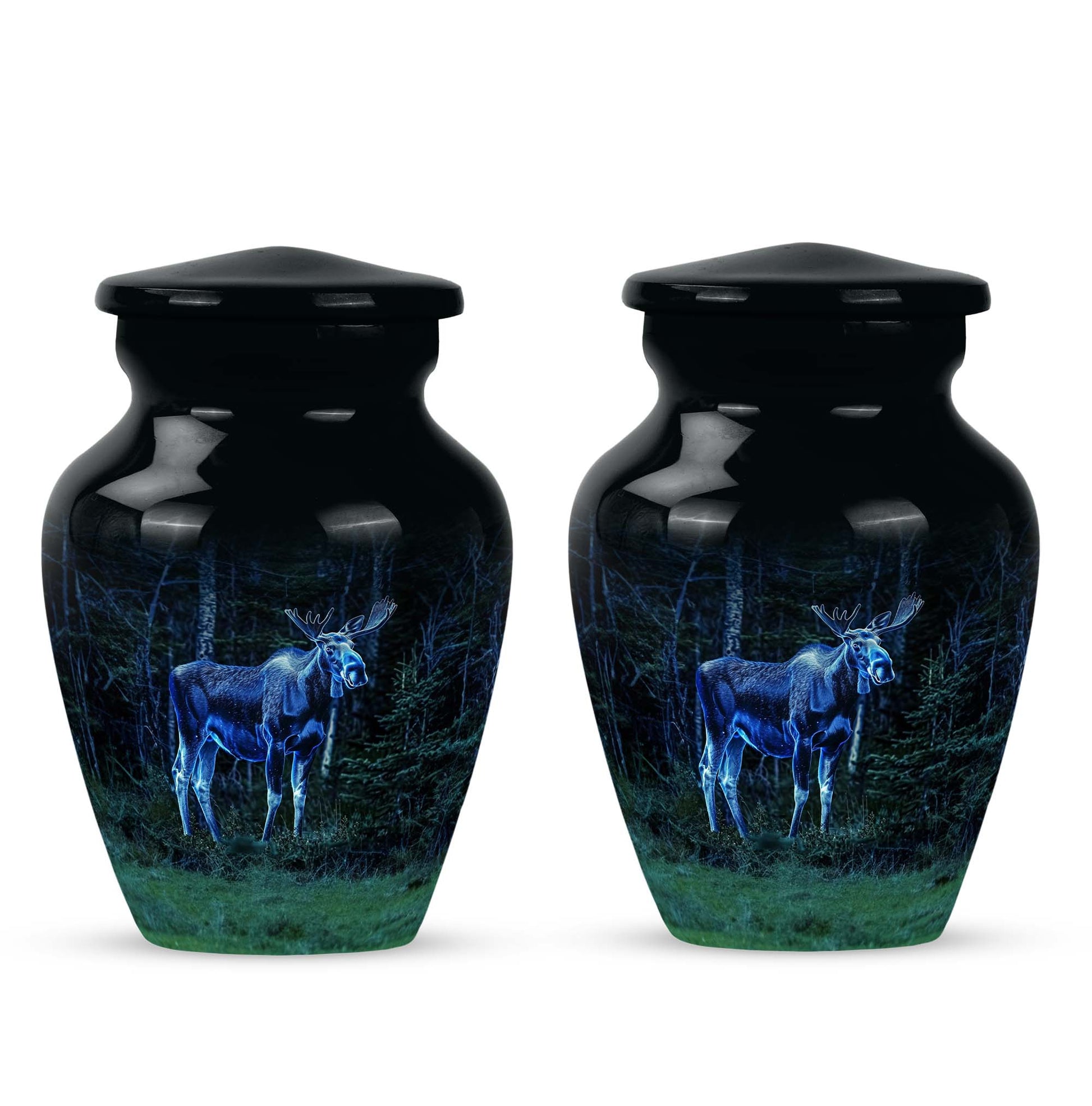 classic moose walking urn in aluminium, for adult funeral burial