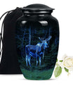 classic moose walking urn in aluminium, for adult funeral burial