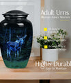 classic moose walking urn in aluminium, for adult funeral burial