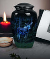 classic moose walking urn in aluminium, for adult funeral burial