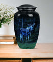 classic moose walking urn in aluminium, for adult funeral burial