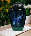 classic moose walking urn in aluminium, for adult funeral burial