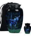 classic moose walking urn in aluminium, for adult funeral burial