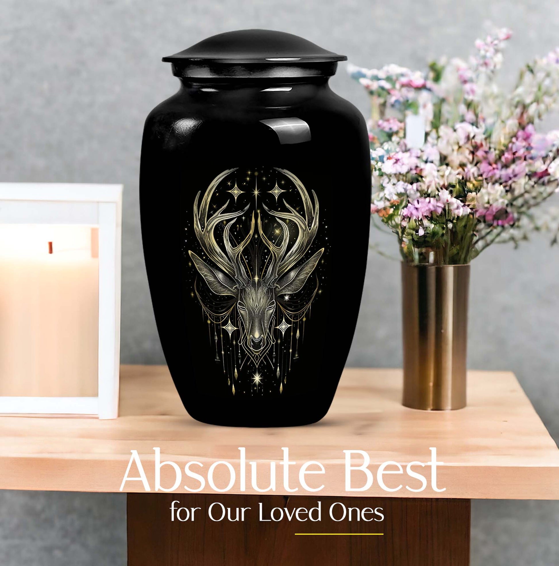 10 inch Classic Aluminium moose walking Urn.