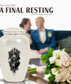 classic catholic urn for cremation.