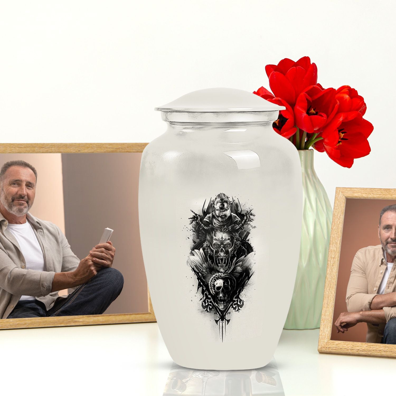 classic catholic urn for cremation.