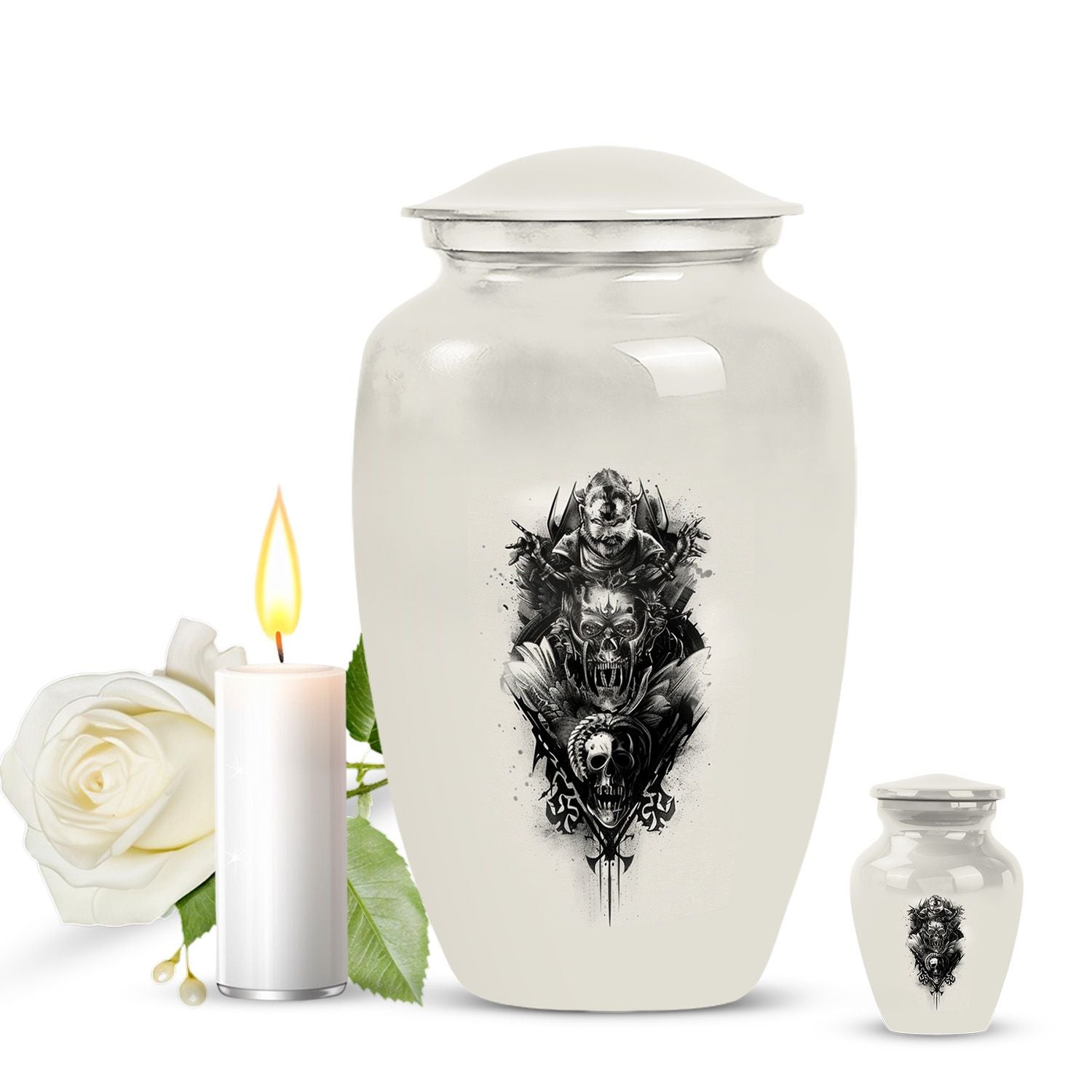 classic catholic urn for cremation.