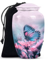 10-inch butterfly urn, classic design, aluminum.