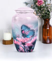 10-inch butterfly urn, classic design, aluminum.