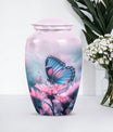 10-inch butterfly urn, classic design, aluminum.