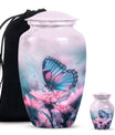 10-inch butterfly urn, classic design, aluminum.