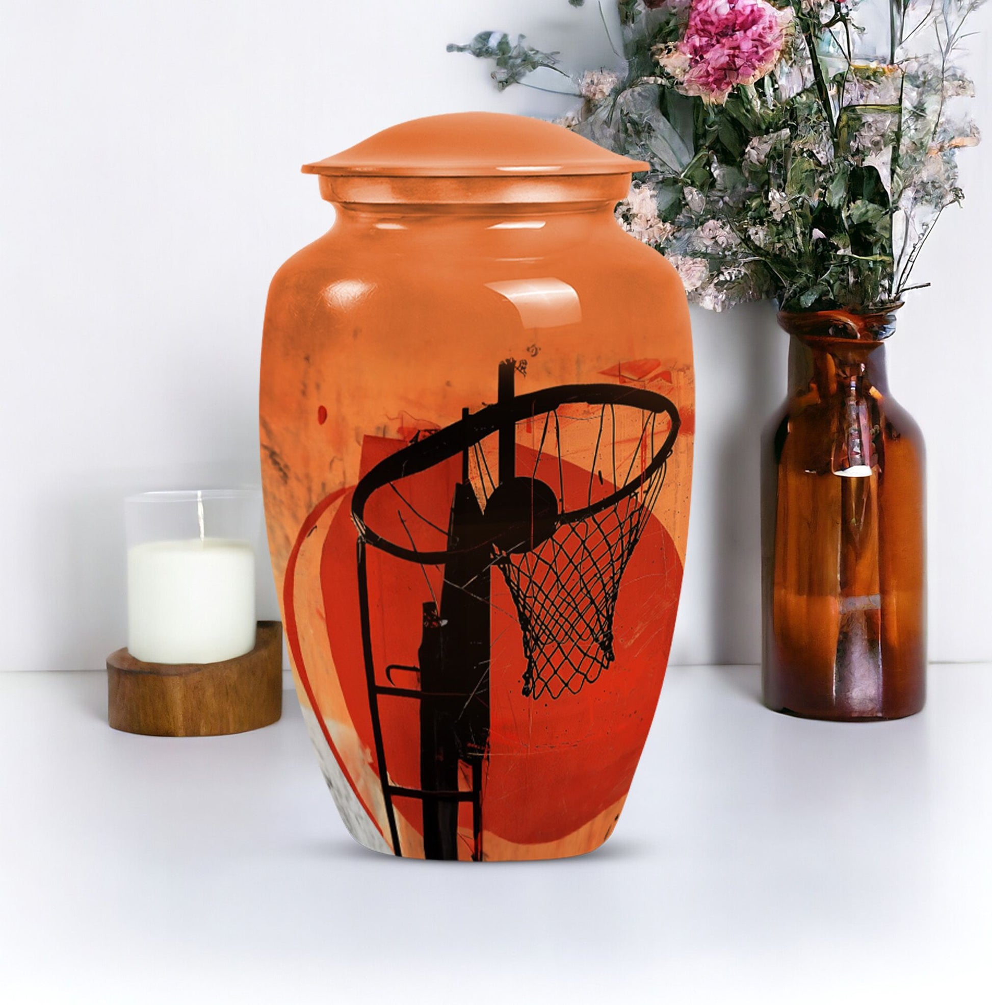 classic basketball urn for men's ashes.