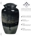 10-inch basketball urn made from aluminium.