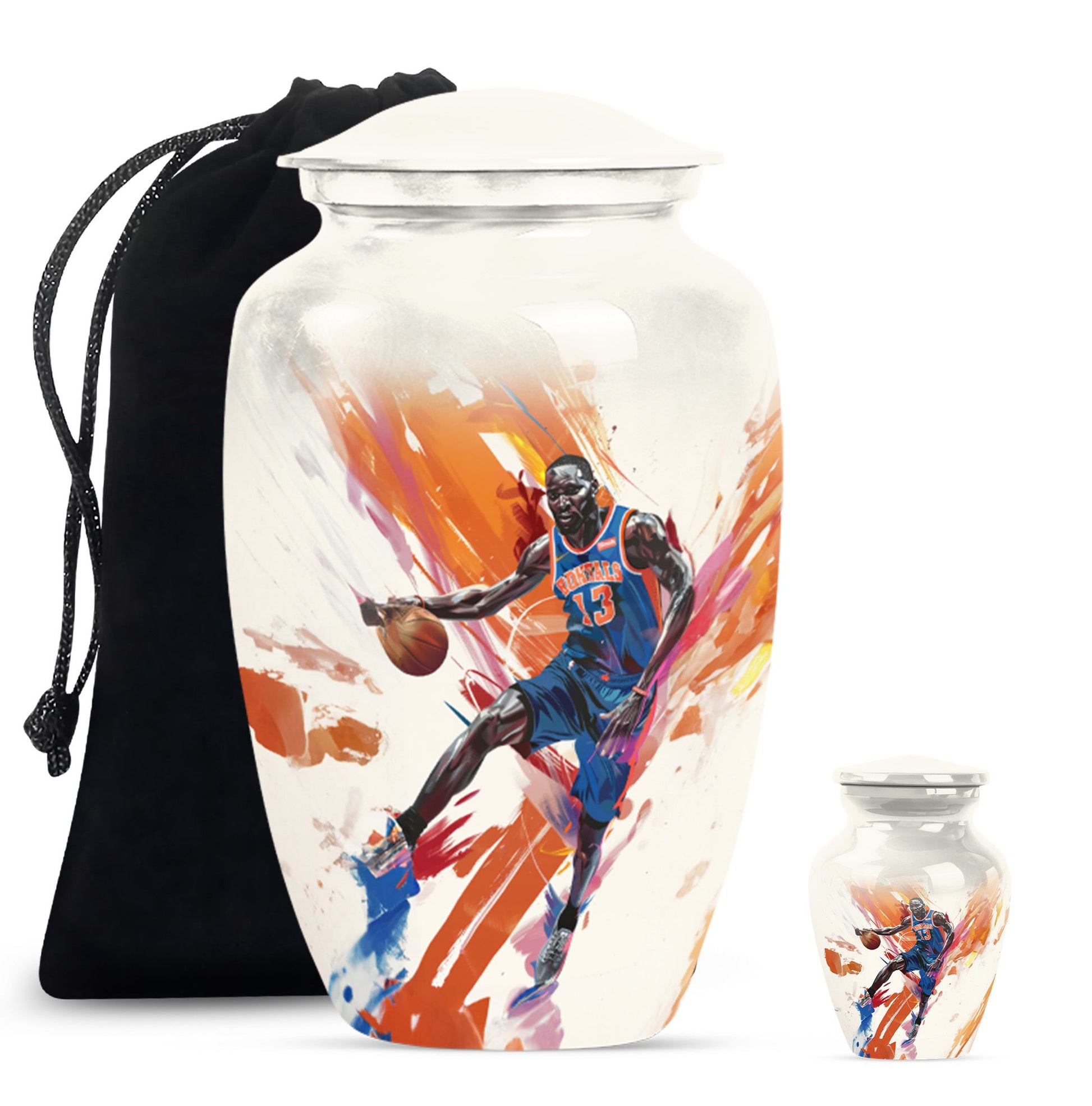 classic abstract basketball urn for memorialization.