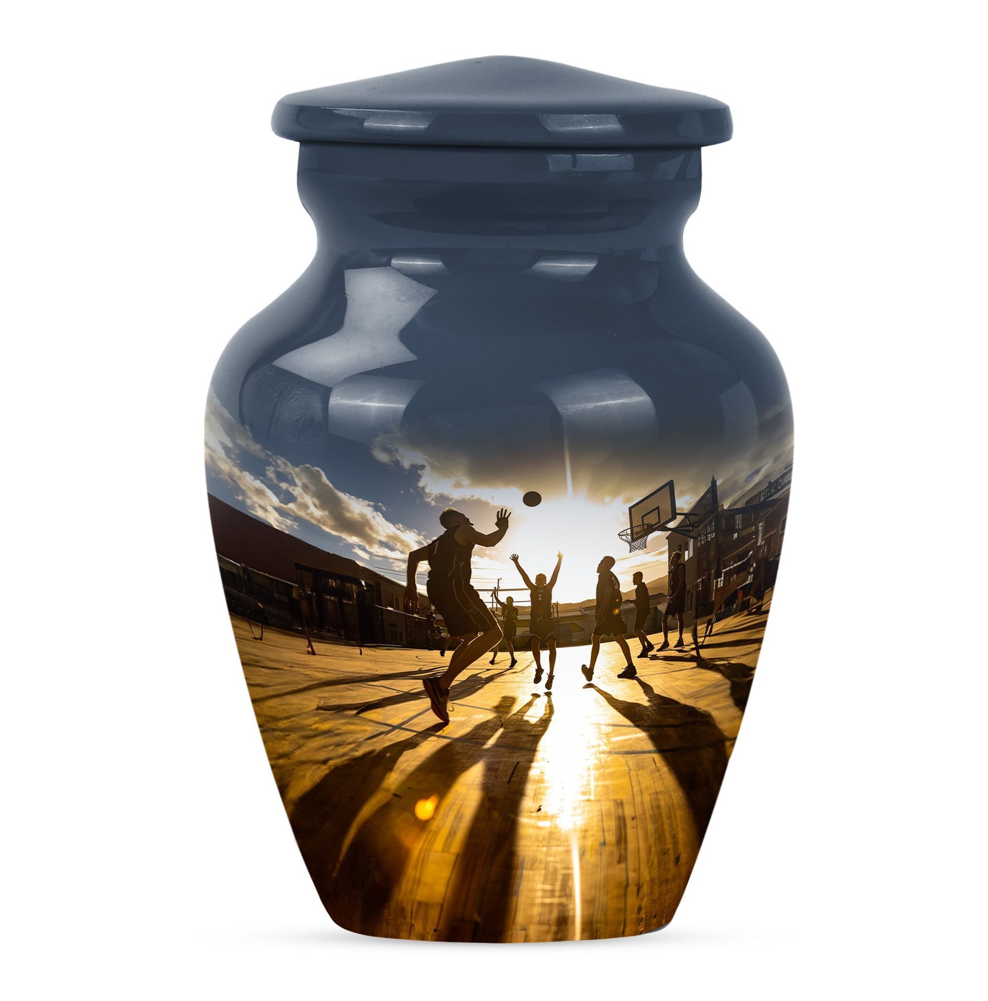 classic basketball urn for women's ashes.