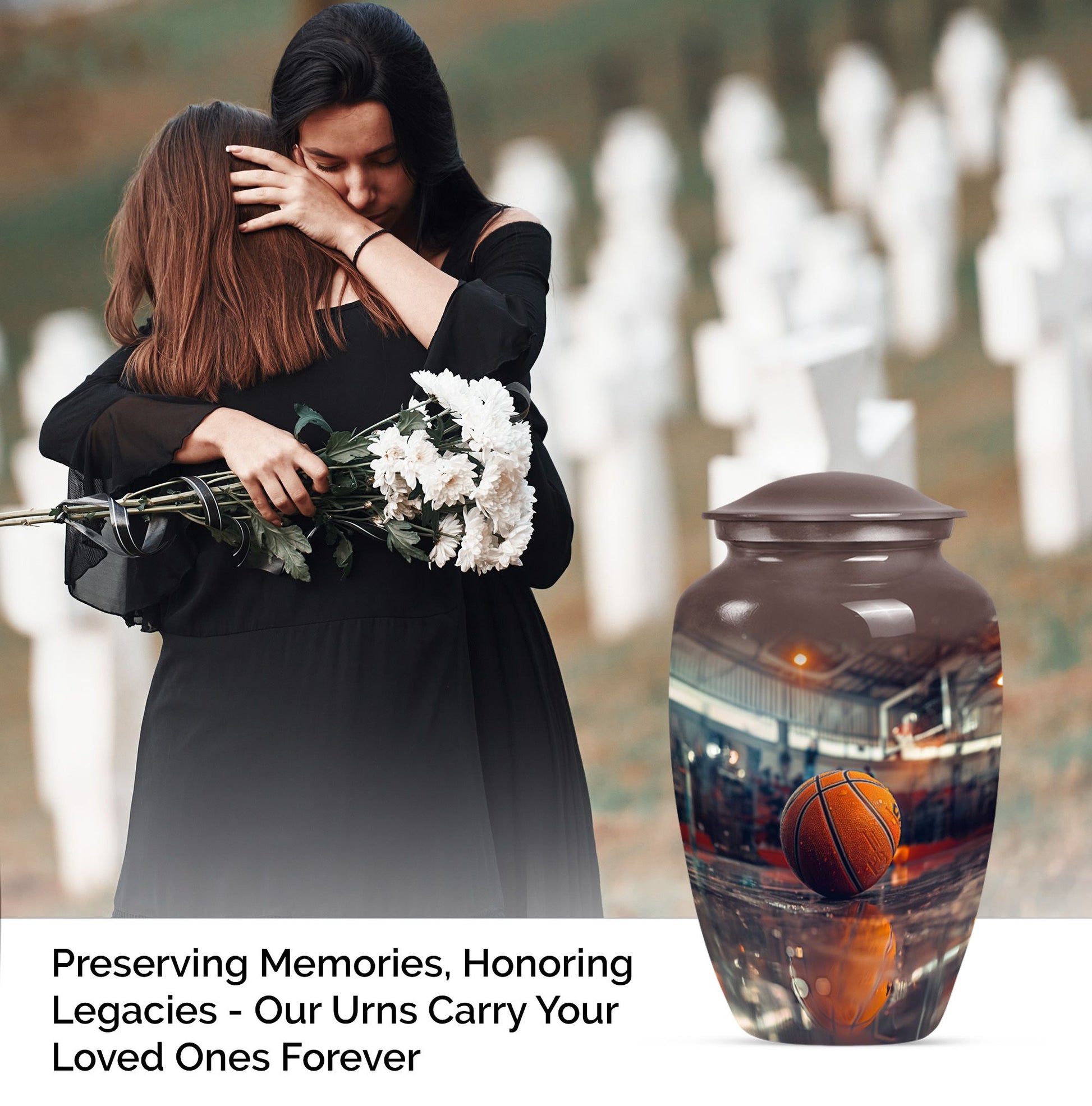 10-inch classic basketball urn for mom, 