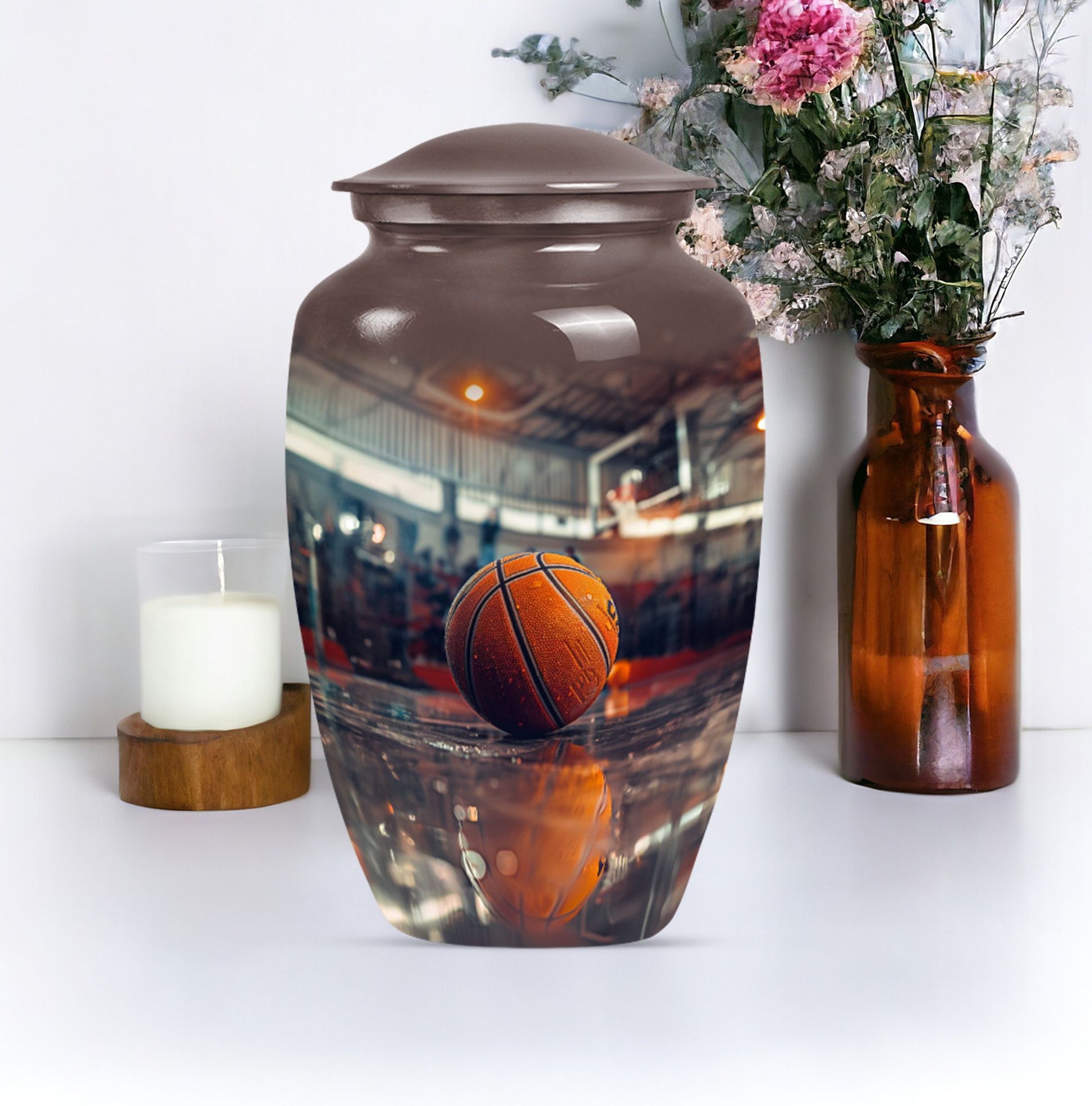 10-inch classic basketball urn for mom, 