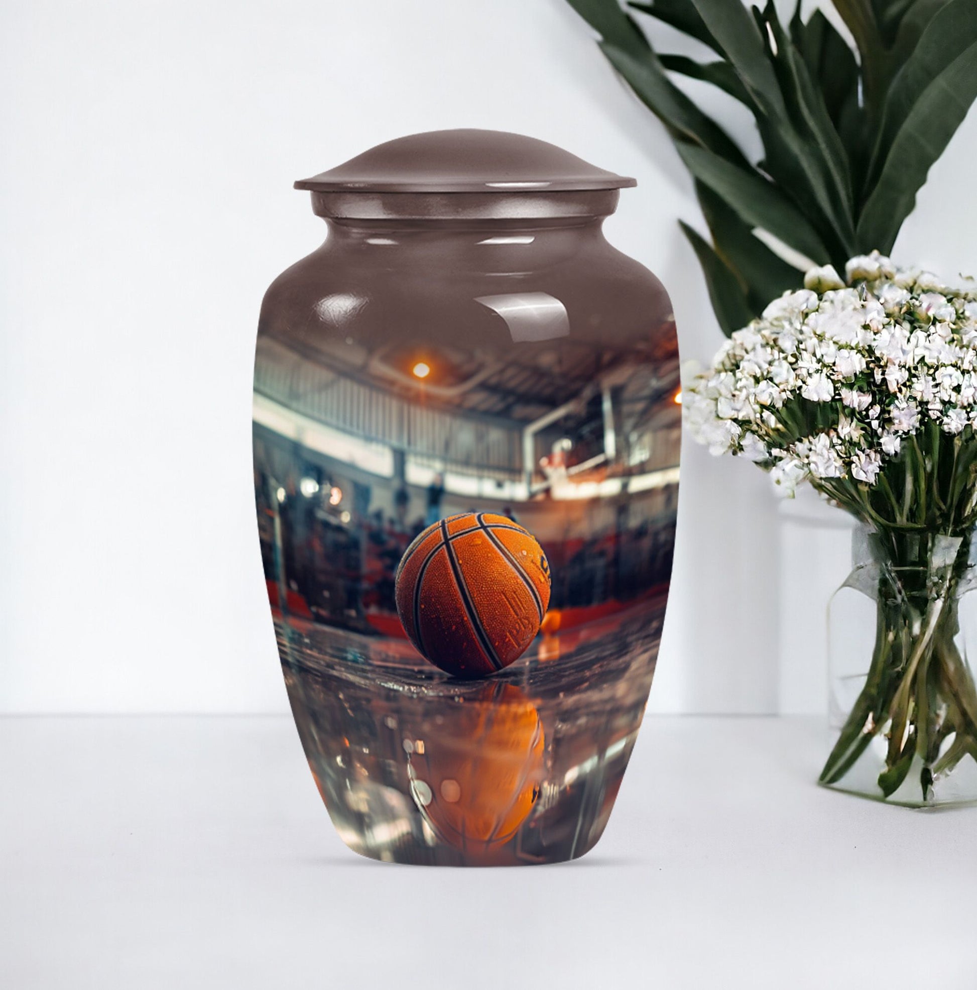 10-inch classic basketball urn for mom, 