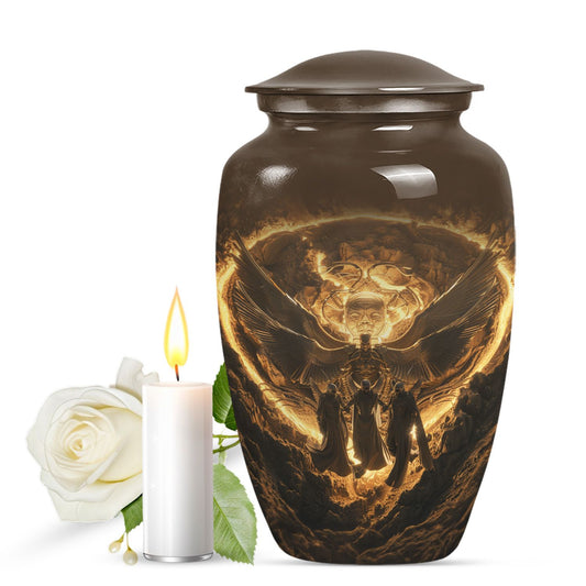 Classic 10 inch Catholic Urn, large burial memorial urn.