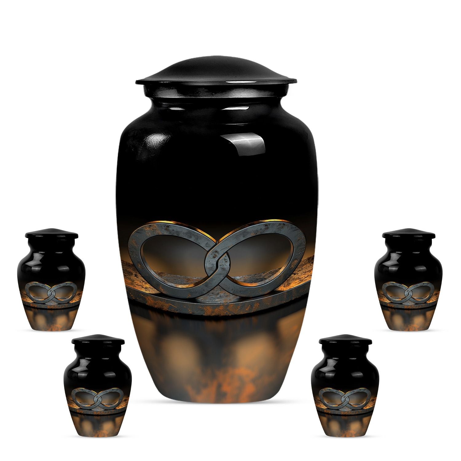 Classic 10-inch Catholic urn in abstract design 