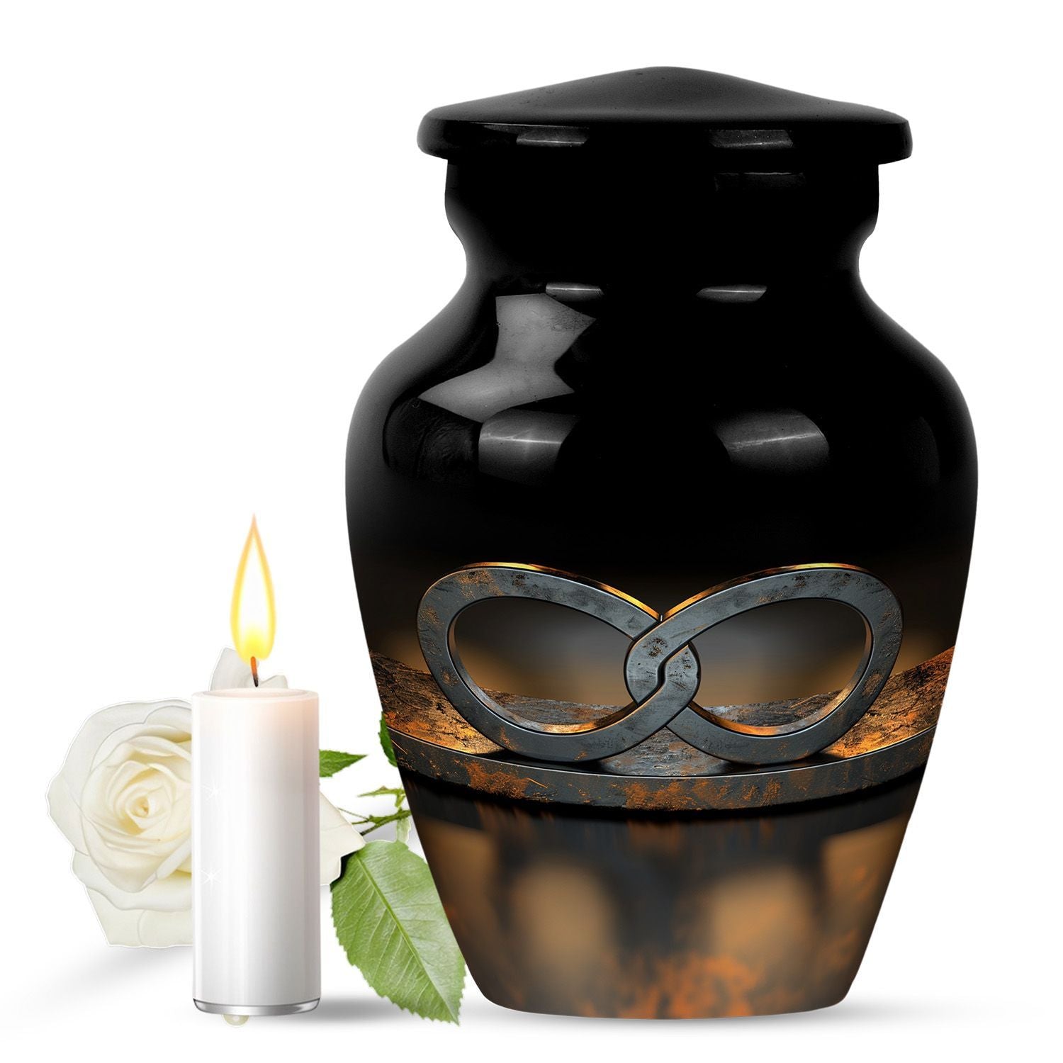 Classic 10-inch Catholic urn in abstract design 