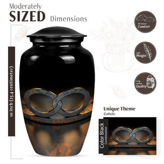 Classic 10-inch Catholic urn in abstract design 