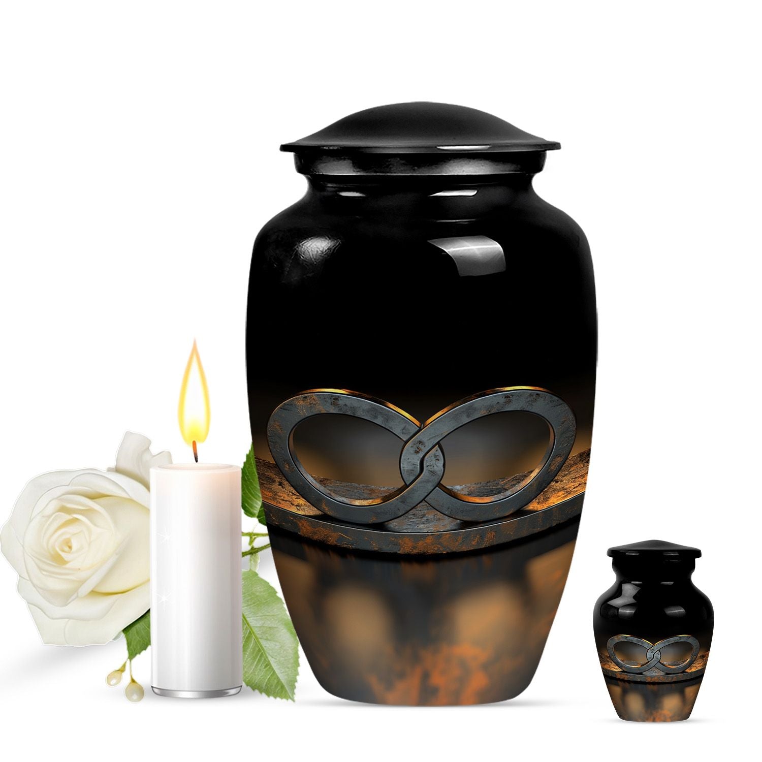 Classic 10-inch Catholic urn in abstract design 