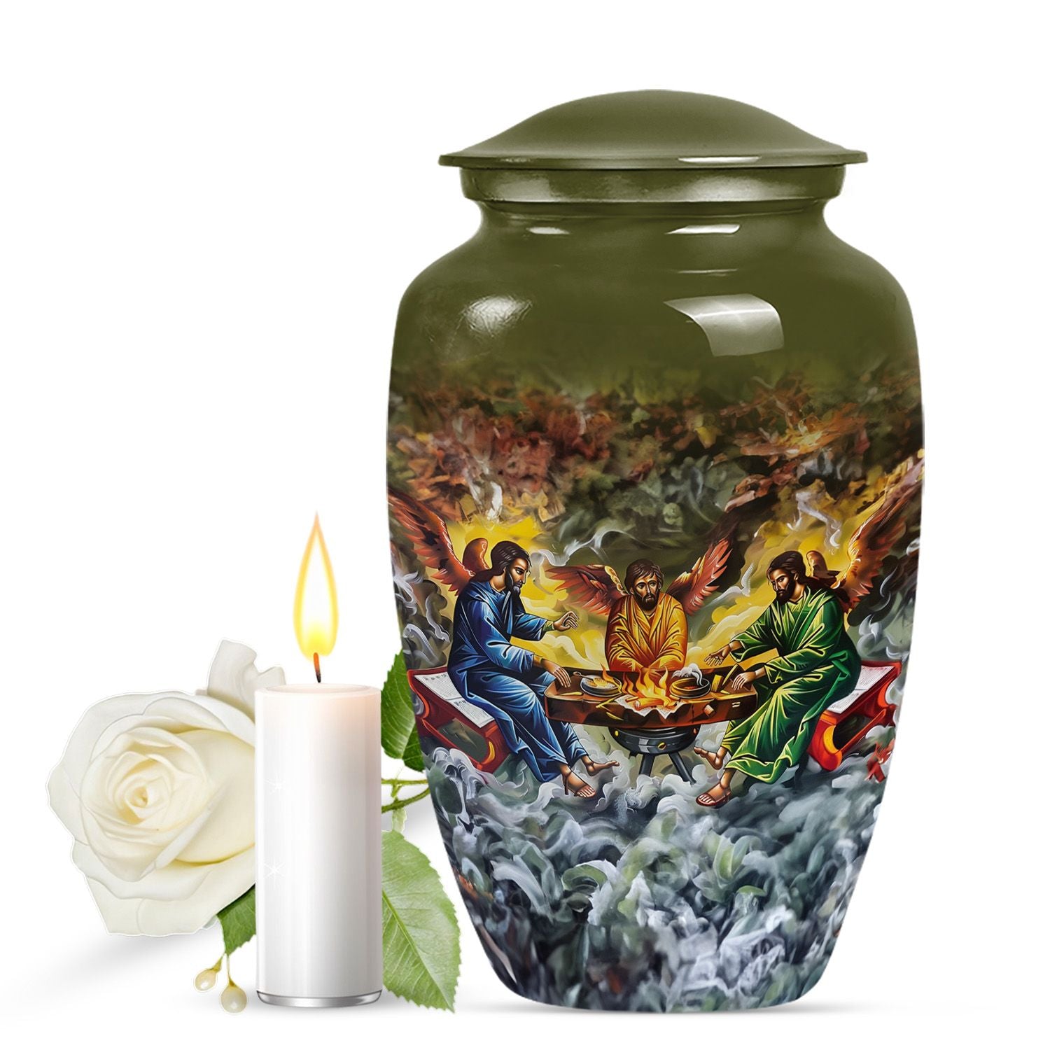 Catholic urn for funeral and memorial