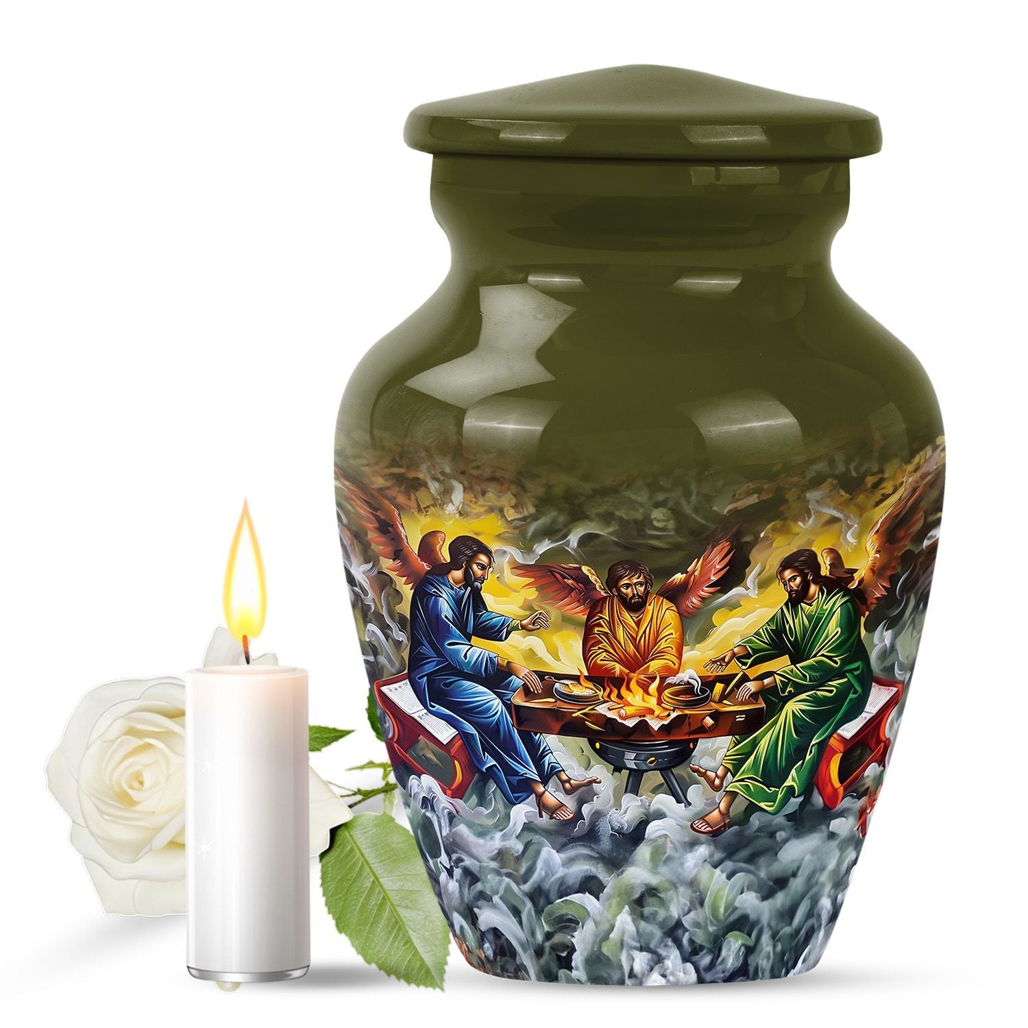 Catholic urn for funeral and memorial