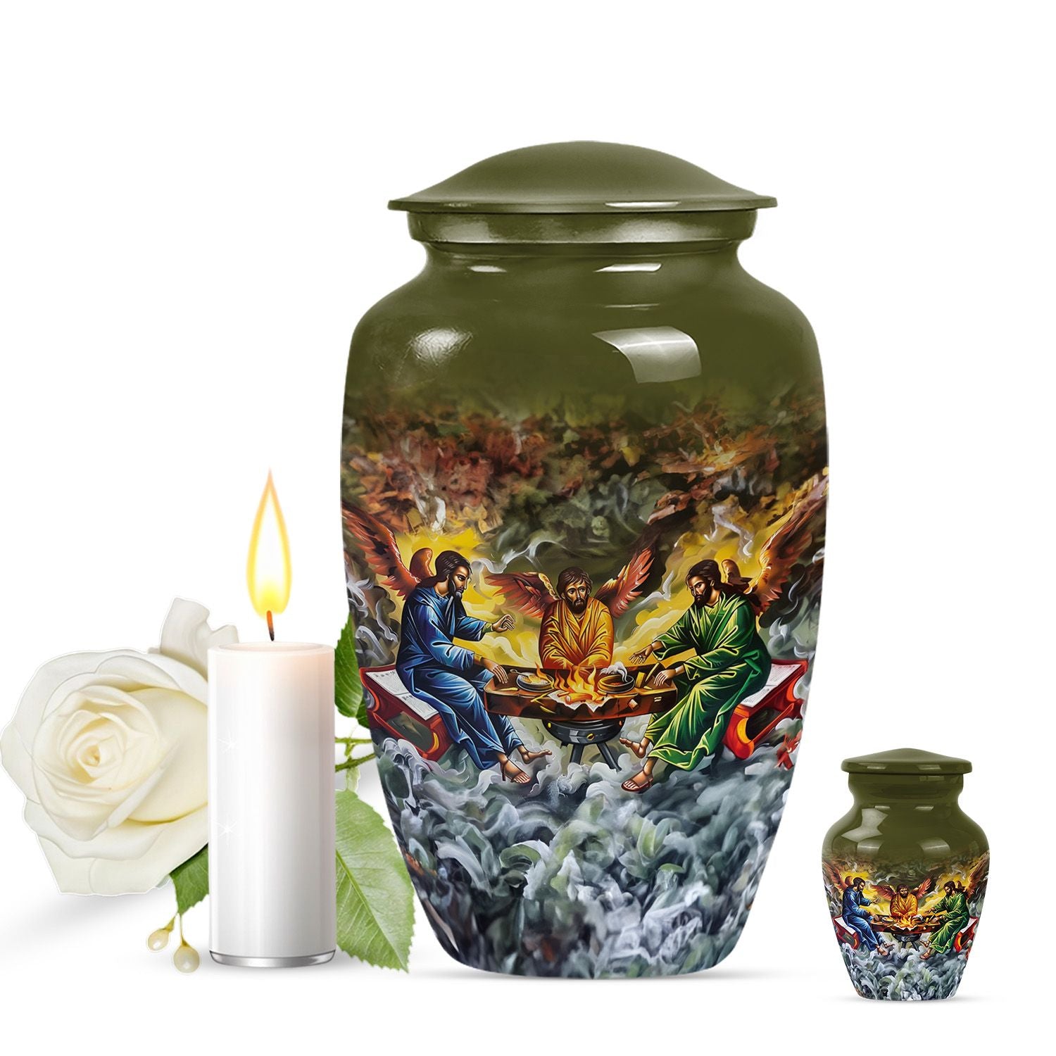 Catholic urn for funeral and memorial